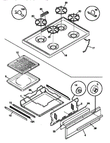 Top / Drawer parts for Kenmore Range 790.61081890 (79061081890, 790 61081890) from AppliancePartsPros.com