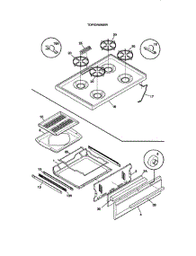 Top / Drawer parts for Kenmore Range 790.61081891 (79061081891, 790 61081891) from AppliancePartsPros.com