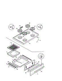 Top / Drawer parts for Kenmore Range 790.61081892 (79061081892, 790 61081892) from AppliancePartsPros.com