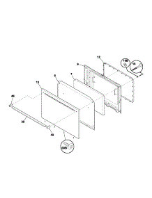 Door parts for Kenmore Range 790.61301301 (79061301301, 790 61301301) from AppliancePartsPros.com