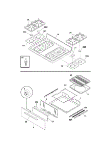Top / Drawer parts for Kenmore Range 790.70112700 (79070112700, 790 70112700) from AppliancePartsPros.com