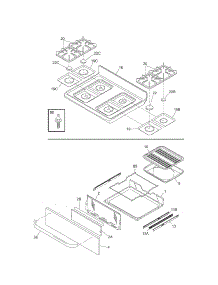 Top / Drawer parts for Kenmore Range 790.70113700 (79070113700, 790 70113700) from AppliancePartsPros.com