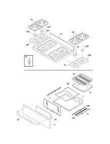 Top / Drawer parts for Kenmore Range 790.70113701 (79070113701, 790 70113701) from AppliancePartsPros.com