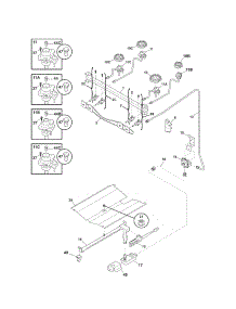Burner parts for Kenmore Range 790.70113706 (79070113706, 790 70113706) from AppliancePartsPros.com