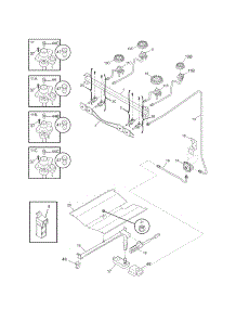 Burner parts for Kenmore Range 790.70113708 (79070113708, 790 70113708) from AppliancePartsPros.com