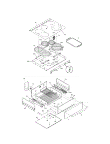Top / Drawer parts for Kenmore Range 790.46713604 (79046713604, 790 46713604) from AppliancePartsPros.com