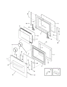 Door parts for Kenmore Range 790.46713605 (79046713605, 790 46713605) from AppliancePartsPros.com