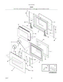 Door parts for Kenmore Range 790.46723700 (79046723700, 790 46723700) from AppliancePartsPros.com