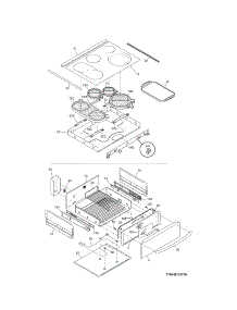 Top / Drawer parts for Kenmore Range 790.46723700 (79046723700, 790 46723700) from AppliancePartsPros.com