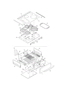 Top / Drawer parts for Kenmore Range 790.46723701 (79046723701, 790 46723701) from AppliancePartsPros.com