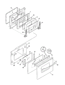 Door parts for Kenmore Range 790.46803990 (79046803990, 790 46803990) from AppliancePartsPros.com