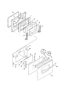 Door parts for Kenmore Range 790.46803991 (79046803991, 790 46803991) from AppliancePartsPros.com