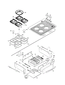 Top / Drawer parts for Kenmore Range 790.46812992 (79046812992, 790 46812992) from AppliancePartsPros.com