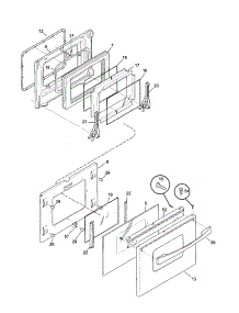 Door parts for Kenmore Range 790.46813990 (79046813990, 790 46813990) from AppliancePartsPros.com