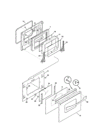 Door parts for Kenmore Range 790.46813993 (79046813993, 790 46813993) from AppliancePartsPros.com
