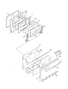 Door parts for Kenmore Range 790.46819992 (79046819992, 790 46819992) from AppliancePartsPros.com