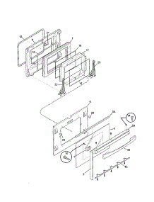 Door parts for Kenmore Range 790.46819993 (79046819993, 790 46819993) from AppliancePartsPros.com