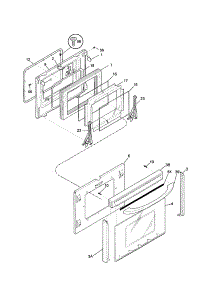Door parts for Kenmore Range 790.46832100 (79046832100, 790 46832100) from AppliancePartsPros.com