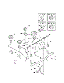 Burner parts for Kenmore Range 790.47154400 (79047154400, 790 47154400) from AppliancePartsPros.com