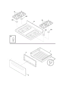 Top / Drawer parts for Kenmore Range 790.78542703 (79078542703, 790 78542703) from AppliancePartsPros.com