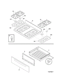 Top / Drawer parts for Kenmore Range 790.78572401 (79078572401, 790 78572401) from AppliancePartsPros.com