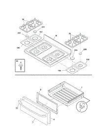 Top / Drawer parts for Kenmore Range 790.78618503 (79078618503, 790 78618503) from AppliancePartsPros.com