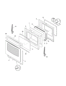 Door parts for Kenmore Range 790.78618506 (79078618506, 790 78618506) from AppliancePartsPros.com