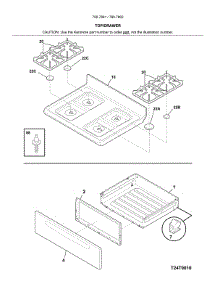 Top / Drawer parts for Kenmore Range 790.78622405 (79078622405, 790 78622405) from AppliancePartsPros.com