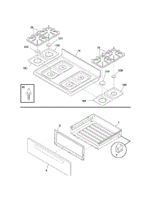 Top / Drwaer parts for Kenmore Range 790.78634603 (79078634603, 790 78634603) from AppliancePartsPros.com