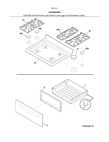 Top / Drawer parts for Kenmore Range 790.74149710 (79074149710, 790 74149710) from AppliancePartsPros.com