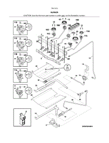 Burner parts for Kenmore Range 790.74232315 (79074232315, 790 74232315) from AppliancePartsPros.com