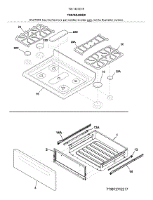 Top / Drawer parts for Kenmore Range 790.74232316 (79074232316, 790 74232316) from AppliancePartsPros.com