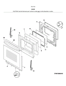 Door parts for Kenmore Gas Range 790.74232317 (79074232317, 790 74232317) from AppliancePartsPros.com