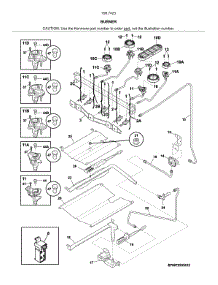 Burner parts for Kenmore Gas Range 790.74232317 (79074232317, 790 74232317) from AppliancePartsPros.com