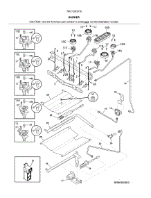 Burner parts for Kenmore Gas Range 790.74233316 (79074233316, 790 74233316) from AppliancePartsPros.com