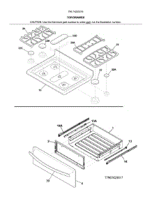 Top / Drawer parts for Kenmore Gas Range 790.74233316 (79074233316, 790 74233316) from AppliancePartsPros.com