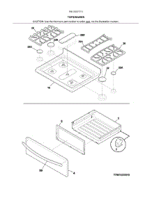 Top / Drawer parts for Kenmore Range 790.74237711 (79074237711, 790 74237711) from AppliancePartsPros.com