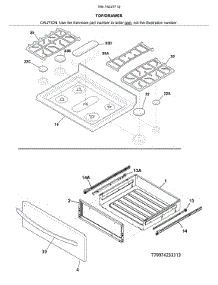 Top / Drawer parts for Kenmore Gas Range 790.74237712 (79074237712, 790 74237712) from AppliancePartsPros.com