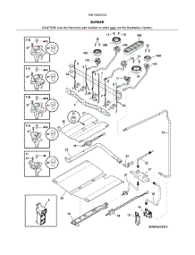 Burner parts for Kenmore Range 790.74333314 (79074333314, 790 74333314) from AppliancePartsPros.com