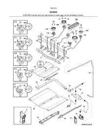 Burner parts for Kenmore Range 790.74339314 (79074339314, 790 74339314) from AppliancePartsPros.com