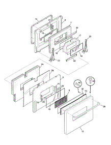 Door parts for Kenmore Range 790.74403991 (79074403991, 790 74403991) from AppliancePartsPros.com