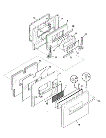 Door parts for Kenmore Range 790.74403994 (79074403994, 790 74403994) from AppliancePartsPros.com