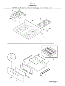Top / Drawer parts for Kenmore Range 790.74412810 (79074412810, 790 74412810) from AppliancePartsPros.com