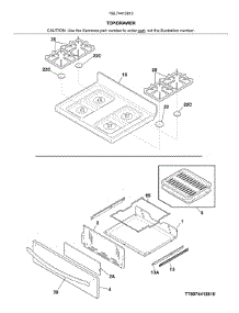 Top / Drawer parts for Kenmore Range 790.74413810 (79074413810, 790 74413810) from AppliancePartsPros.com