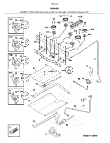 Burner parts for Kenmore Range 790.74439810 (79074439810, 790 74439810) from AppliancePartsPros.com