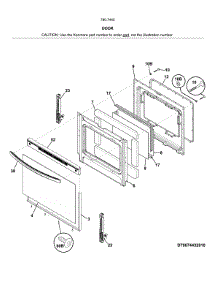 Door parts for Kenmore Gas Range 790.74452810 (79074452810, 790 74452810) from AppliancePartsPros.com