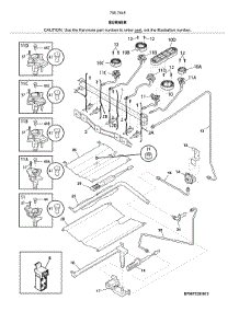 Burner parts for Kenmore Range 790.74457810 (79074457810, 790 74457810) from AppliancePartsPros.com