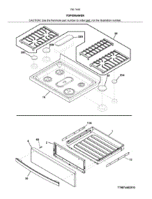 Top / Drawer parts for Kenmore Range 790.74463810 (79074463810, 790 74463810) from AppliancePartsPros.com