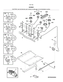 Burner parts for Kenmore Range 790.74529910 (79074529910, 790 74529910) from AppliancePartsPros.com