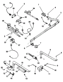 Oven Burner And Top Burners Section parts for Kenmore Range 790.7492990 (7907492990, 790 7492990) from AppliancePartsPros.com